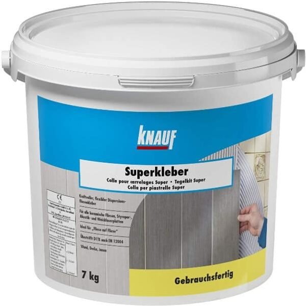 Knauf Superkleber κόλλα πλακιδίων λευκή σε πάστα 7 κιλ