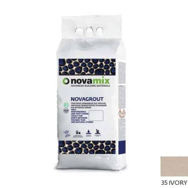 Novamix Novagrout F αρμόστοκος πλακιδίων 1-10mm 5kg 35 Ivory